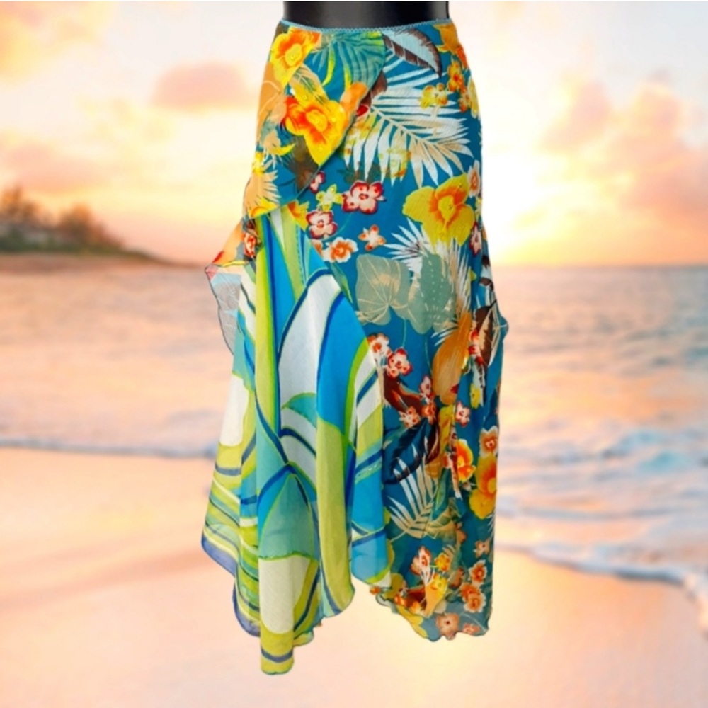 Floral Strapless Midi Dress or Maxi Skirt with Gorgeous Tropical Print